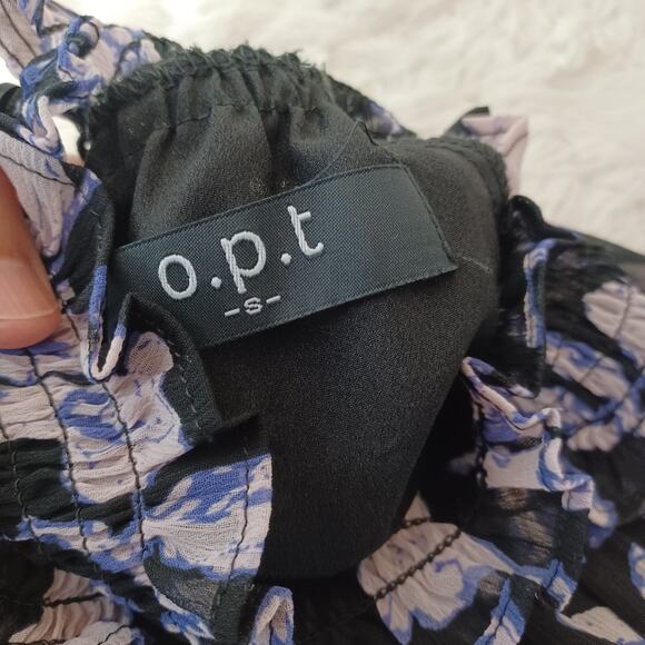 O.P.T Purple floral High Neck Smock Midi Flowy Dress Size S - Picture 5 of 9